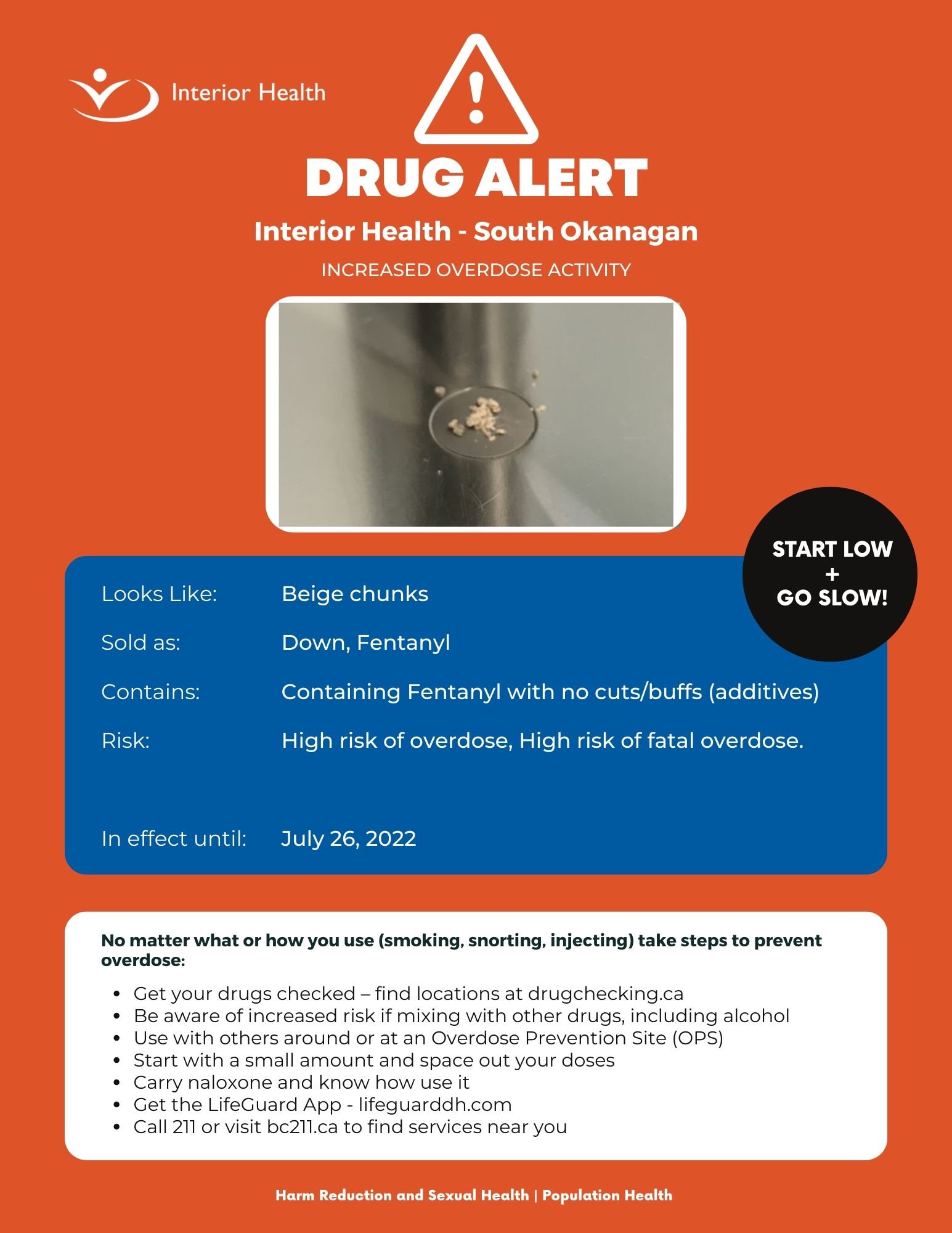 South Okanagan Drug Alert – Beige Down